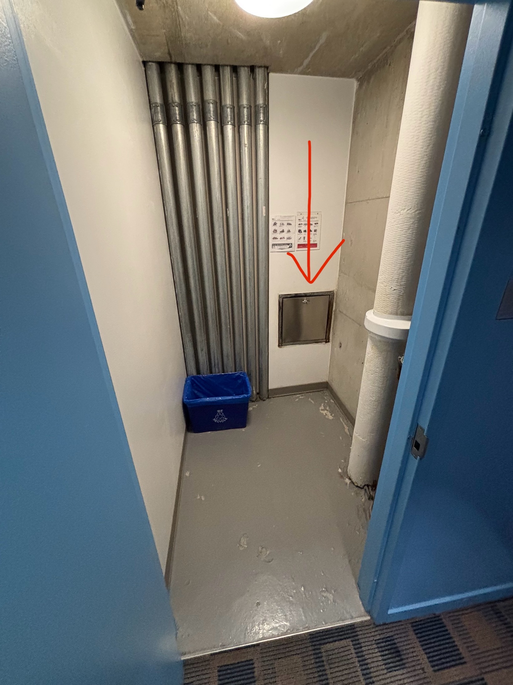 Disposing in trash chute